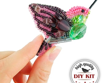 DIY Bird Brooch Making Kit, Beaded Brooch Bead Ebroidery Kit, Handmade Jewelry Craft Kit, DIY Hummingbird Jewelry Making Kit, DIY Mom Gift