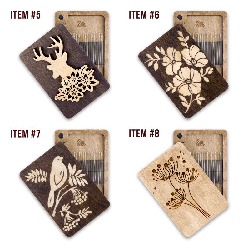 Wooden Sewing Needle Holder — Magnetic Embroidery Pin Case image 3