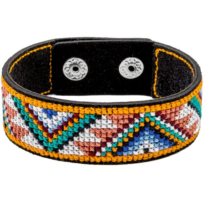 Crossstitch Bracelet DIY Kit Hand Embroidered Ethnic Etsy UK