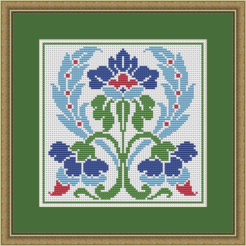 Art Nouveau Embroidery Patterns 4 Cross Stitch Designs Etsy