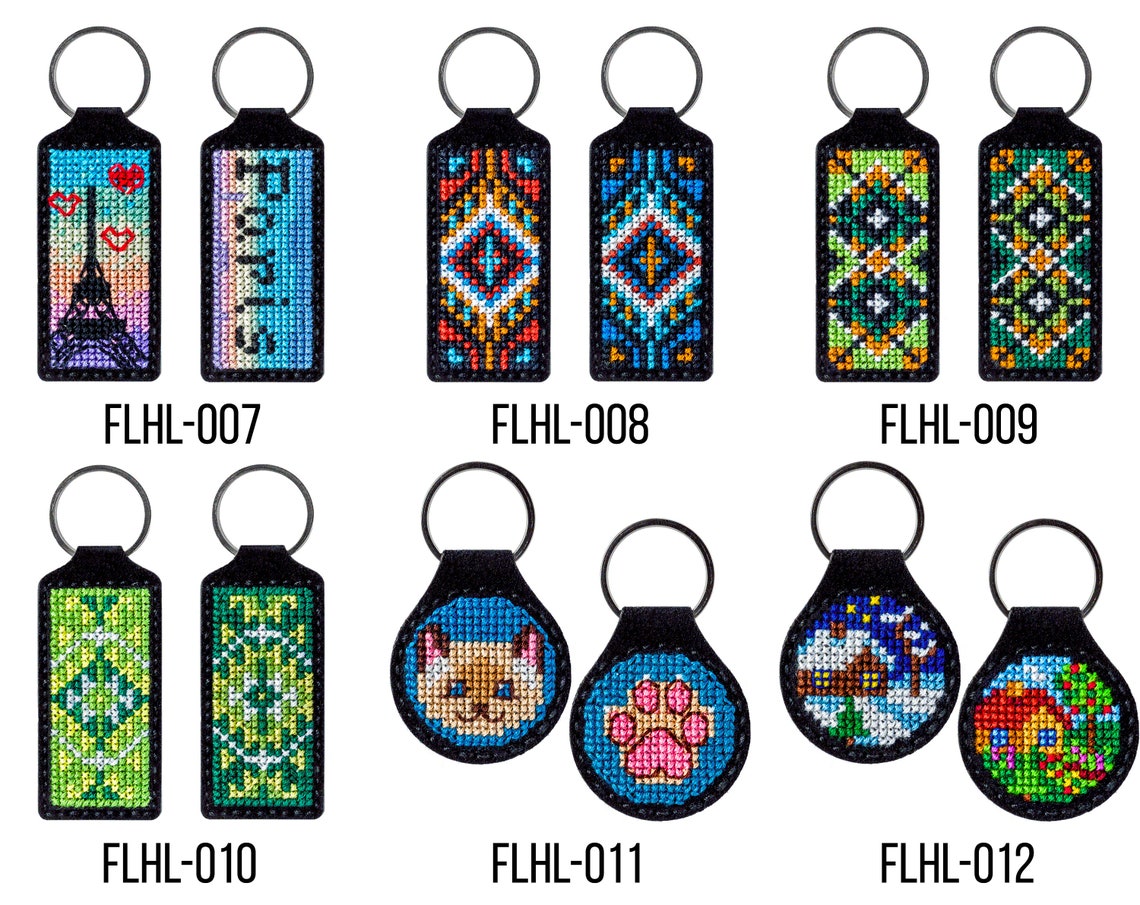 Keychain Crossstitch DIY Kit Embroidery Pattern Craft Kit Etsy