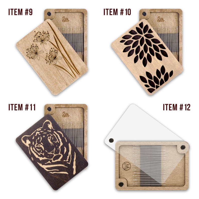 Wooden Sewing Needle Holder — Magnetic Embroidery Pin Case image 4