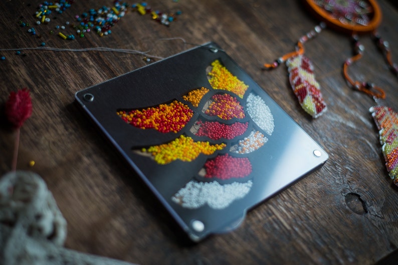 Wooden Beading Tray With Lid and Needle Minder Seed Bead Etsy