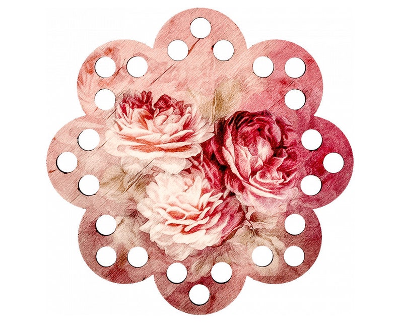 Flower shaped cross stitch floss holder bouquet of roses Etsy