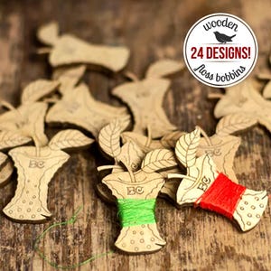 Bobines de fil en bois, cartes de fil dentaire pour ranger le point de croix, organiseur de fil à broder, support de fil à coudre