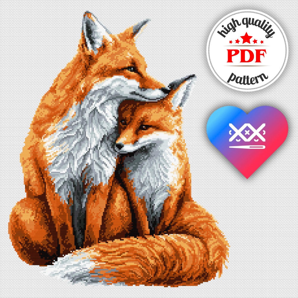 PDF Fox Cross Stitch Pattern Wild Animal Cross Stitch Pattern