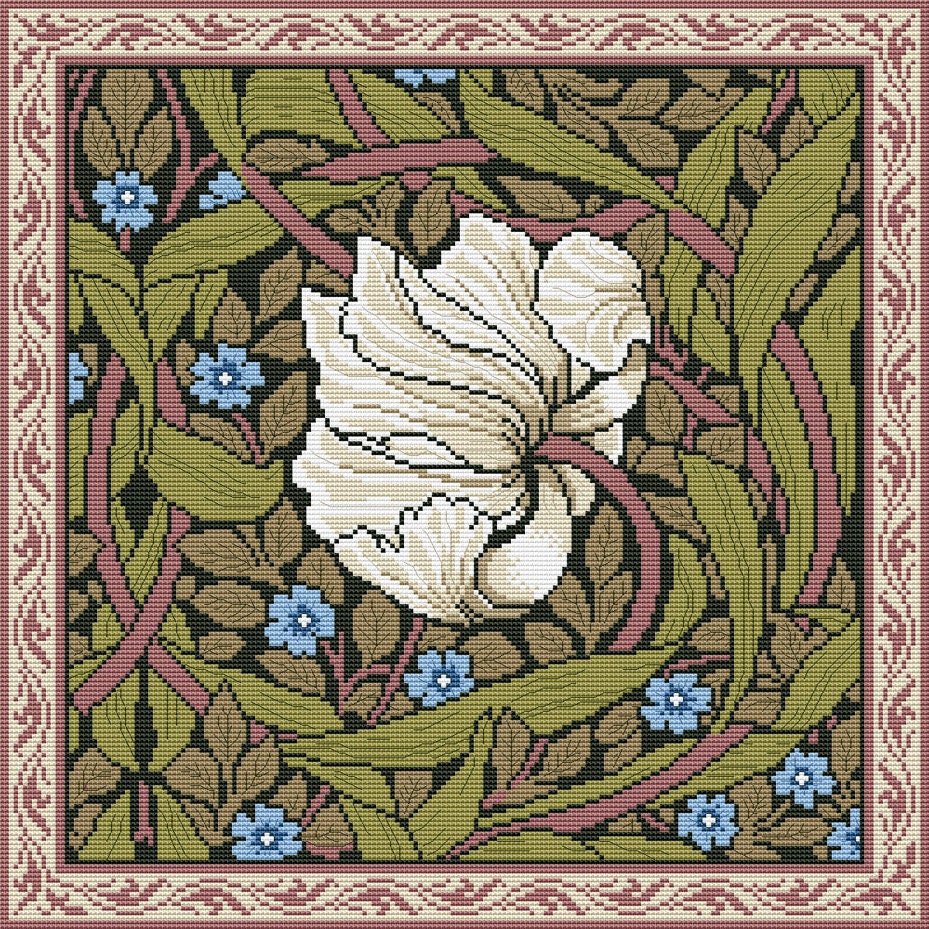 Victorian Cross Pattern PDF Victorian Cross Stitch Pattern, Inspired by William Morris ...