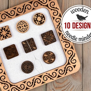 Wooden magnetic needle minder, small needle keeper, needle nanny, sewing pin holder, embroidery accessories, cross stitch tools