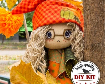 Collectible doll kit, DIY interior doll, wireframe toy kit, rag doll sewing craft set