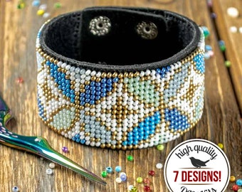DIY Wide Bracelet Bead Embroidery Kit, Beaded Bracelet Making Kit, Beaded Jewelry Craft Kit, Handmade Jewelry Making Kit, DIY Gift for Mom