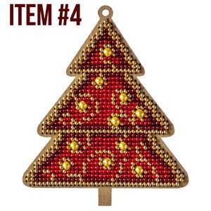 Bead embroidery DIY kit, rocking horse hanging ornament, bead stitch on wood pattern, Xmas tree decoration, unique nursery toy horse image 5