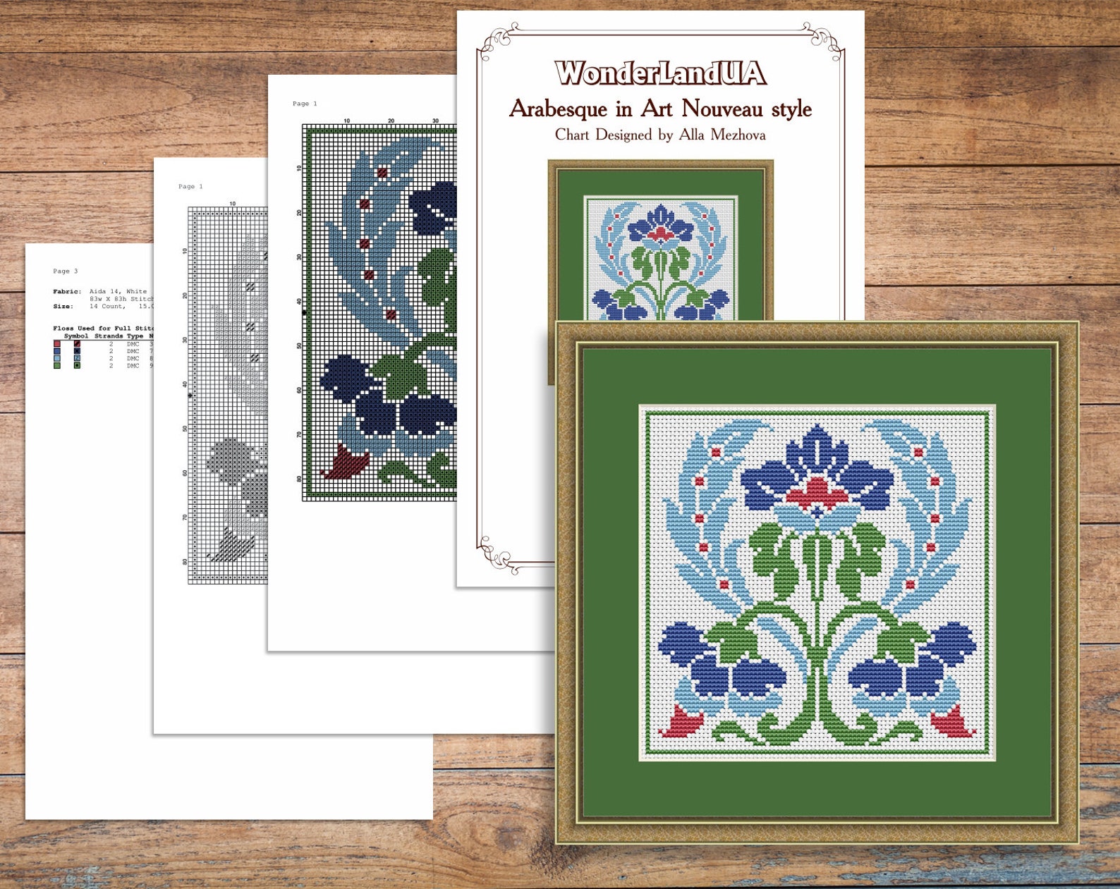 Art Nouveau Embroidery Patterns 4 Cross Stitch Designs Etsy