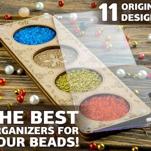 Organizer per perline di legno con coperchio trasparente. Vassoio per smistamento perline con magnete ad ago, contenitore per articoli artistici, regalo di compleanno per la mamma