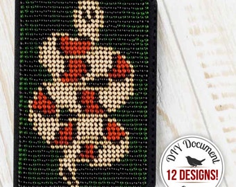 DIY Document Cover Bead Embroidery Kit, Beaded Passport Cover Craft Kit, Driver's license Cover, Snake Embroidery Kit, DIY Gift for Father