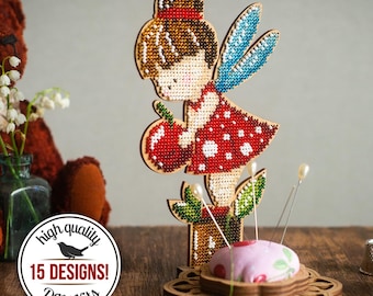 DIY Beaded Pincushion Craft Kit, Sewing Accessory Bead Embroidery Set