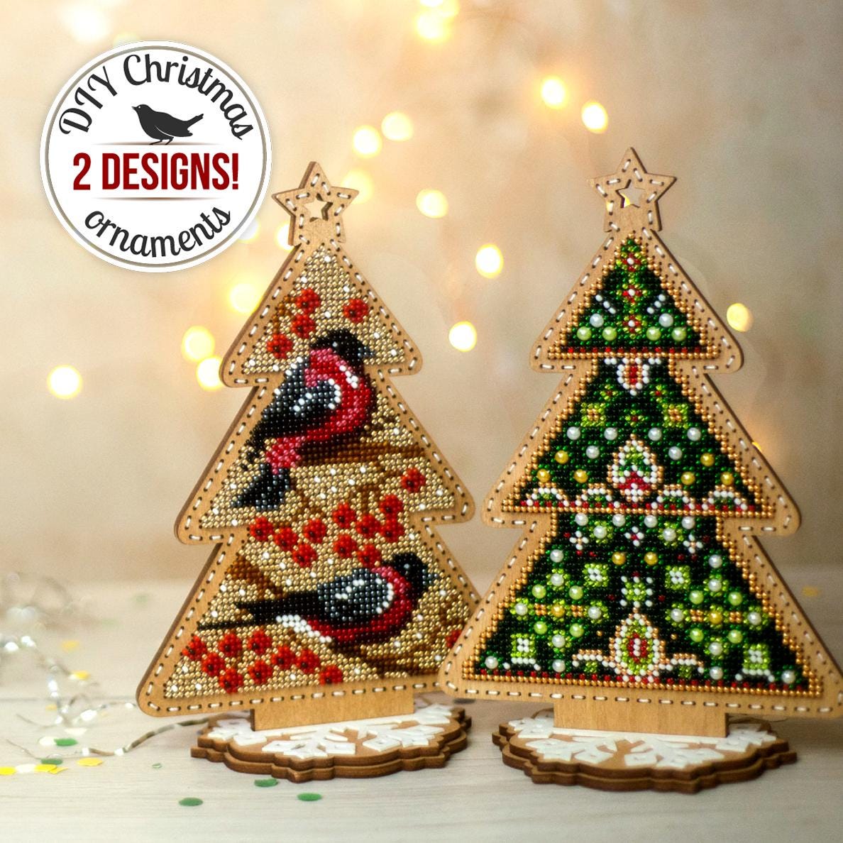 Beaded xmas tree ornaments discount