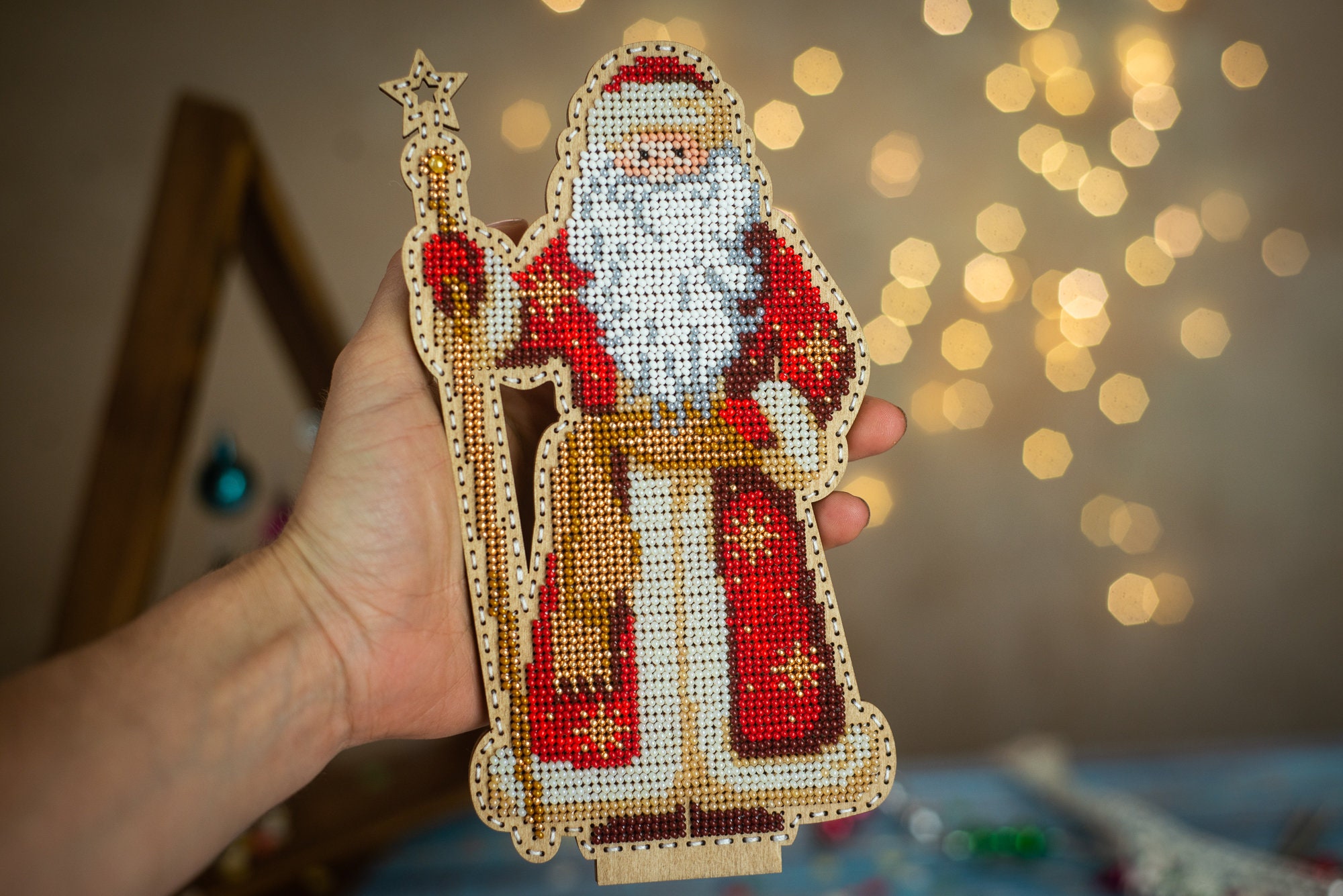 Set of 2 DIY kits for Christmas ornaments bead embroidery on Etsy