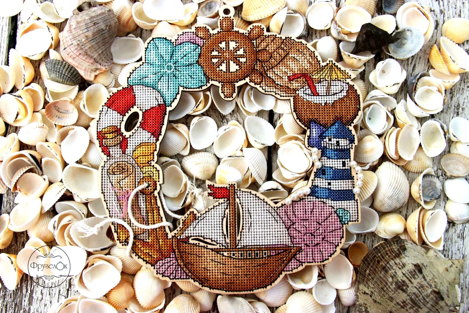 Nautical embroidery DIY kit embroidered hanging ornament Etsy
