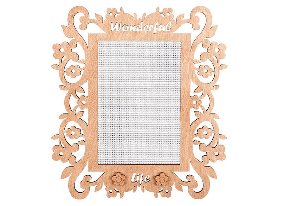 Oval stretched blank canvas decorative embroidery display frame embroidered picture DIY craft kit plywood stitching frame handmade decor