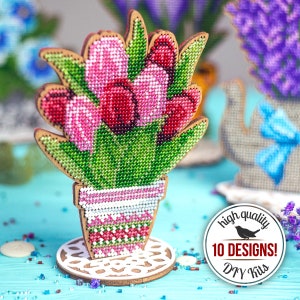 DIY Flowers Ornaments Bead Embroidery Kits, Beaded Flowers Beadwork Kits, Beaded Floral Decor, Spring Home Decor, DIY Easter Gift for Mom