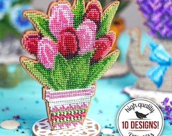 DIY Flowers Ornaments Bead Embroidery Kits, Beaded Flowers Beadwork Kits, Beaded Floral Decor, Spring Home Decor, DIY Easter Gift for Mom