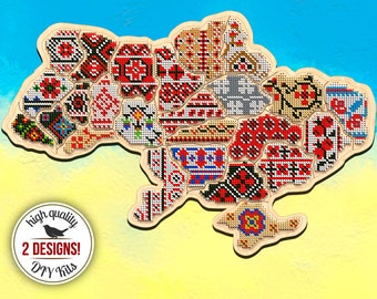 Beaded Map of Ukraine Embroidery Kit, Ukrainian Embroidery Design, Vyshyvanka Ukrainian Map Bead Embroidery Kit, Ukrainian Gift