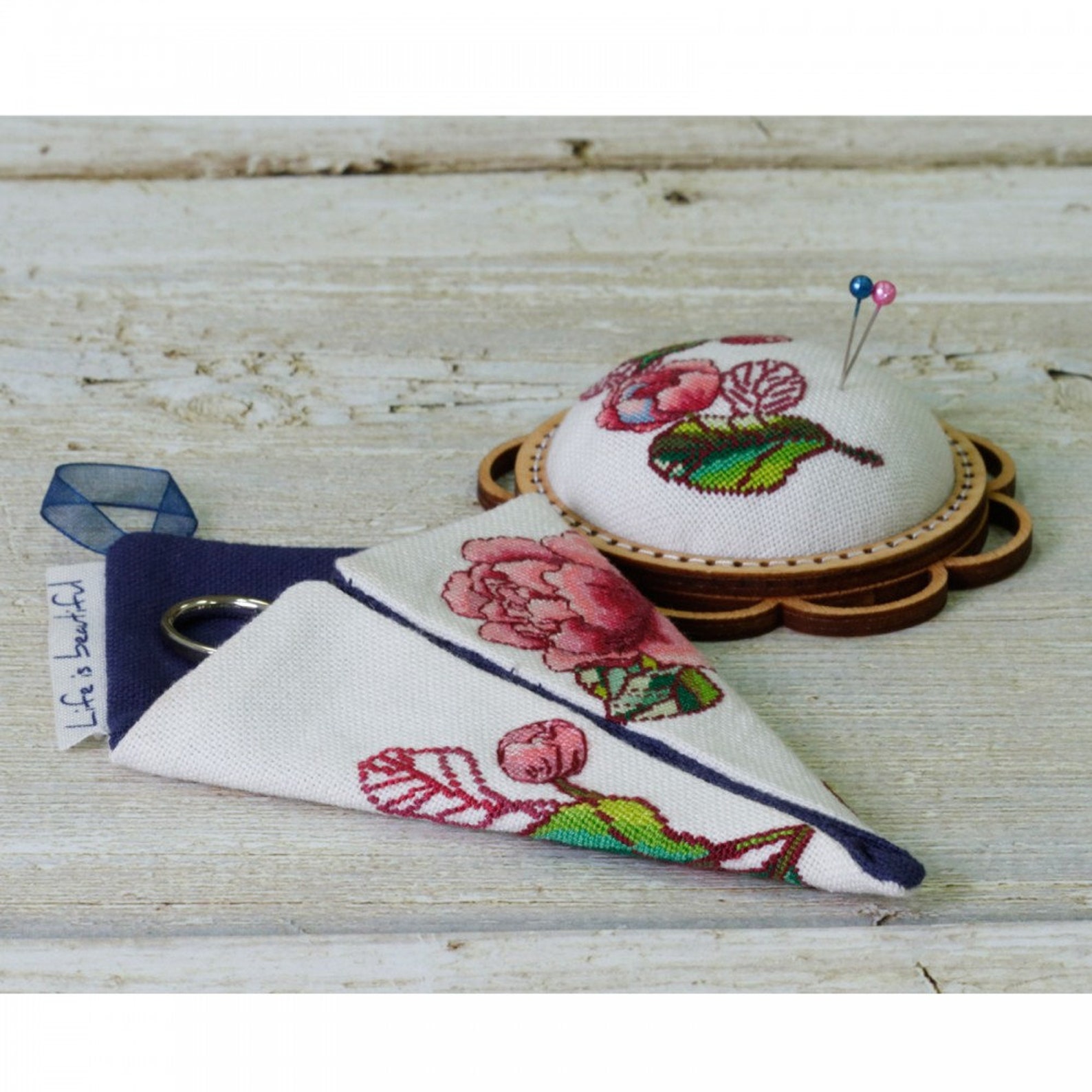 DIY scissors holder kit petit point embroidery sewing craft Etsy