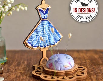 DIY Needle Cushion Beadwork Kit, Sewing Accessory Bead Embroidery Kit