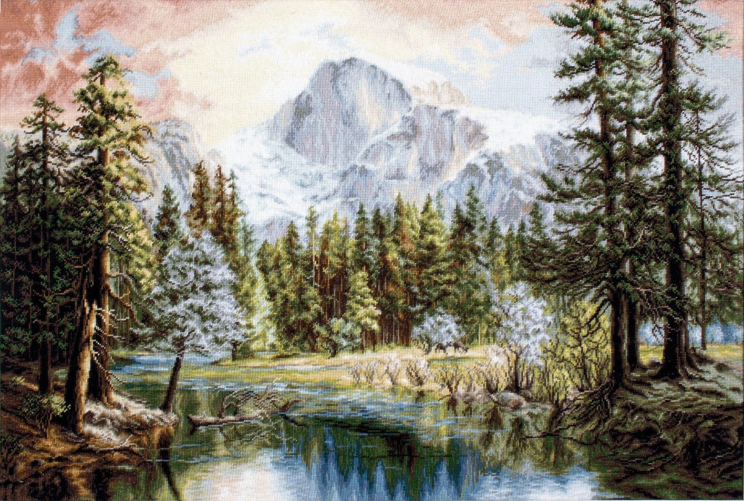 Forest Landscape Cross Stitch Kit. Premium Quality Embroidery Set ...