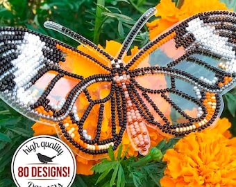 Kits de artesanía de mariposas con cuentas de bricolaje, kit de bordado de cuentas de mariposa, diseño de bordado de mariposas, decoración de nevera, decoración de casa de verano, regalo para mamá