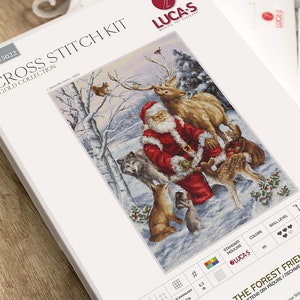 Santa's Cottage Cross Stitch Kit. Cozy Christmas Embroidery Set - Etsy