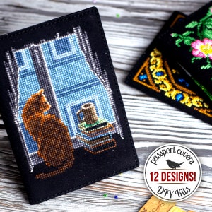DIY Paspoort Cover Borduurset, Kunstleer Documenten Cover Cross Stitch Kit, Paspoorthouder DIY Kit, Moederdag Cadeau, Crafter Cadeau