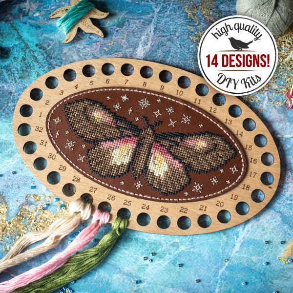 Butterfly Thread Holder Making Kit, DIY Floss Organizer Cross Stitch Kit, Craft Tools Embroidery Set, DIY Gift for Crafter, Needlework Kit