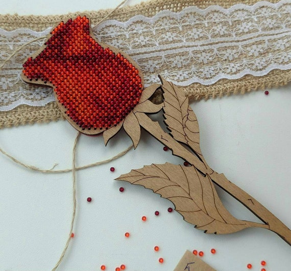 Diy Valentine Day Home Decor Beadwork Table Decoration Craft Kit Vase Filler Embroidered Bookmark Pattern Bead Embroidery Blank Canvas