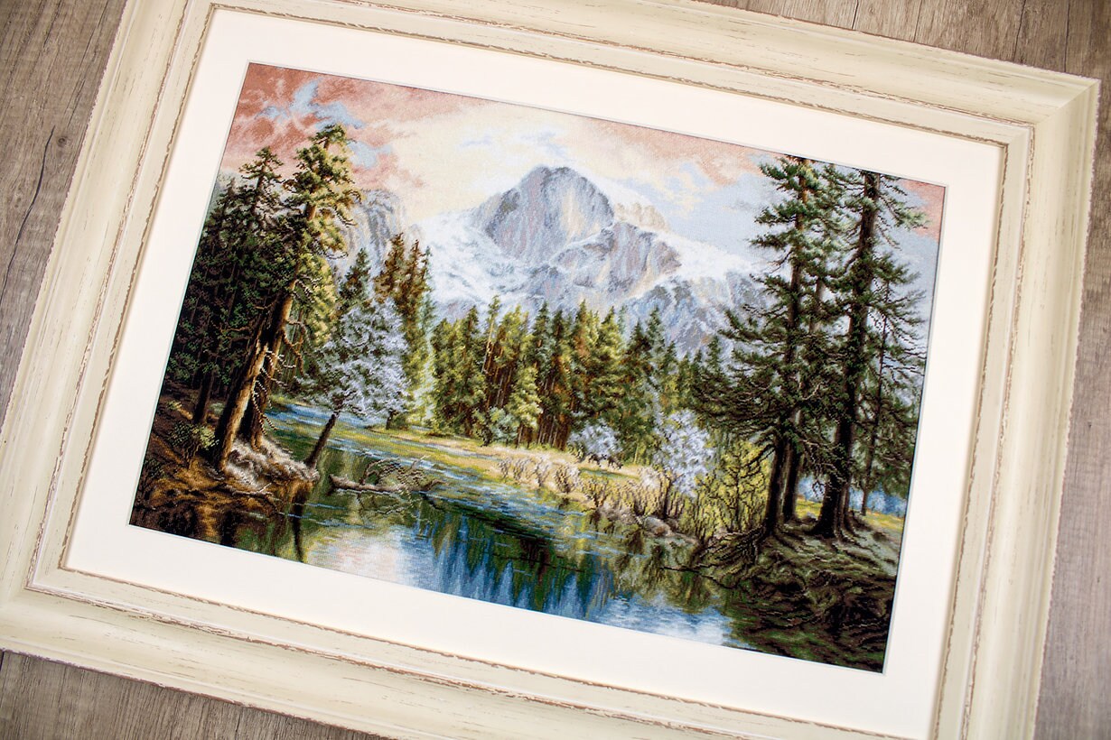 Forest Landscape Cross Stitch Kit. Premium Quality Embroidery Set ...