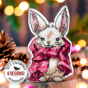 DIY Christmas Ornaments Cross Stitch Kit, Christmas Animals Embroidery Design, Winter Decorations, Christmas Tree Decor, Xmas Gift for Mom
