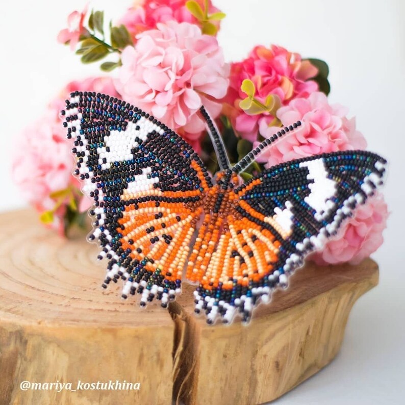 DIY Beaded Butterfly Decor Bead Fridge Embroidery on Etsy