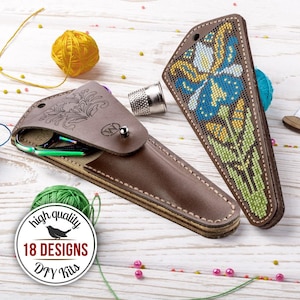 DIY Travel Scissors Case Making Kit, Scissors Holder Embroidery Kit, Handmade Gift for Mother