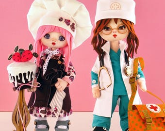 Collectible Doll Sewing Kit, DIY Interior Doll Making Kit, Doctor’s Office Decor, Handmade Gift for Daughter