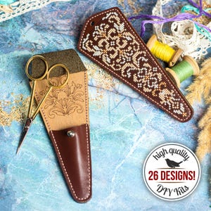 Estuche para tijeras de bordar (kit de bricolaje) — Kit de punto de cruz con soporte para tijeras