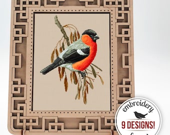 Wooden Embroidery Frame, Embroidery Supplies and Tools, Embroidered Home Decor, Embroidery Cross Stitch Frame, Gift for Crafter