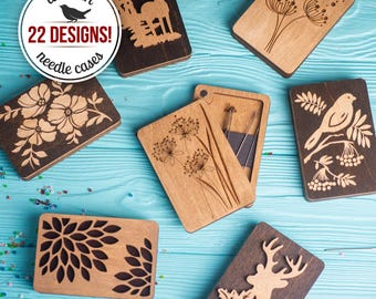 Wooden Needle Case — Magnetic Sewing Organizer — Craft Storage Box