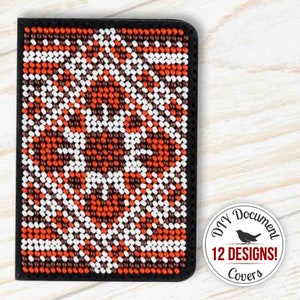 DIY Document Cover Bead Borduurset, Beaded Passport Cover Craft Kit, Oekraïens geometrisch borduurwerk, DIY paspoorthoes, Oekraïens cadeau