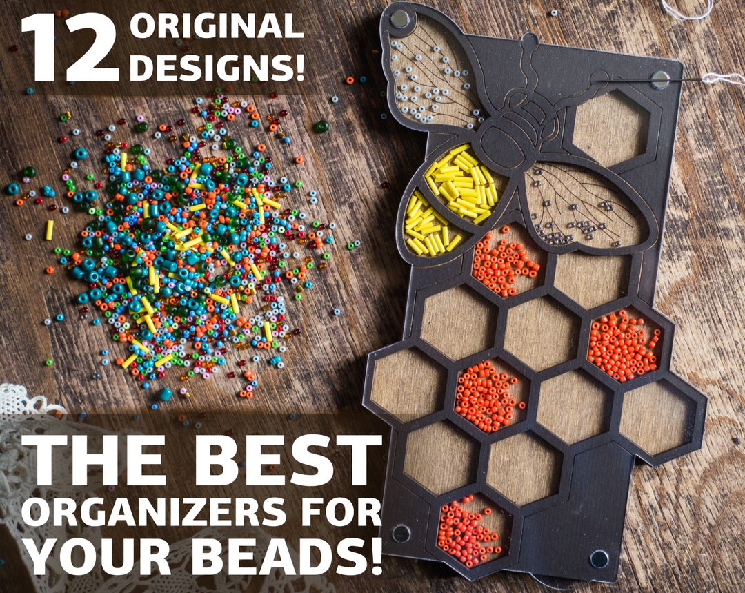 Seed Bead Craft Storage Wood Jewelry Making Organizer Box Etsy