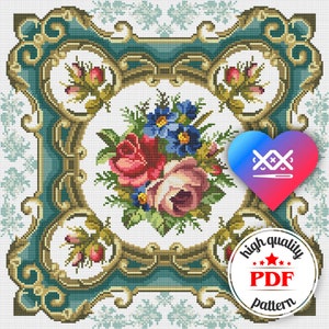 PDF ビクトリア朝の刺繍デザイン、ヴィンテージ クロスステッチ パターン、アンティーク ホーム デコレーション、ビクトリア朝の壁アート、ヴィンテージの刺繍チャート、お母さんへのギフト