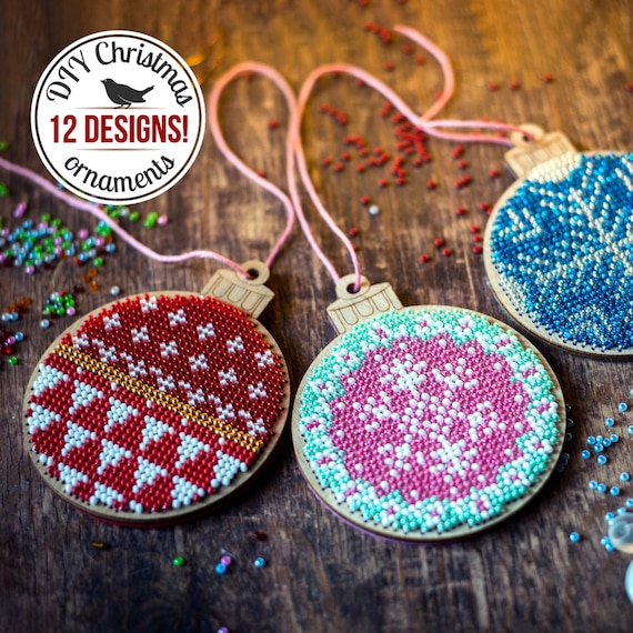 DIY Christmas Ball Ornament Bead Embroidery Kits Beaded Christmas Decor Hanging Xmas Tree Decor Xmas Gift for Crafter Etsy UK