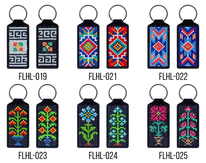 Keychain Crossstitch DIY Kit Embroidery Pattern Craft Kit Etsy