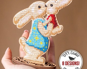 DIY Easter Rabbit Beading Kits, Easter Ornaments Bead Embroidery Kits, Easter Bunny Decor, Easter Home Decor, Easter Gift for Crafter