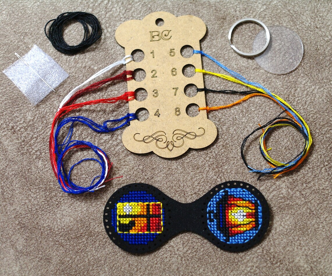 Keychain crossstitch DIY kit embroidery pattern craft kit Etsy