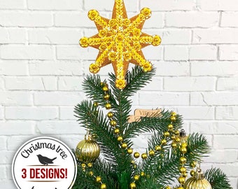 DIY Christmas Tree Topper, Beaded Christmas ornament, Bead Embroidery Kit, Xmas Decorations, Winter Home Decor, Beaded Christmas Star